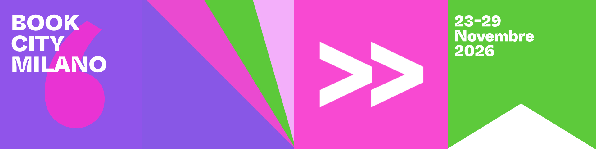 Visual ufficiale BookCity Milano 2026 con le date dal 23 al 29 novembre