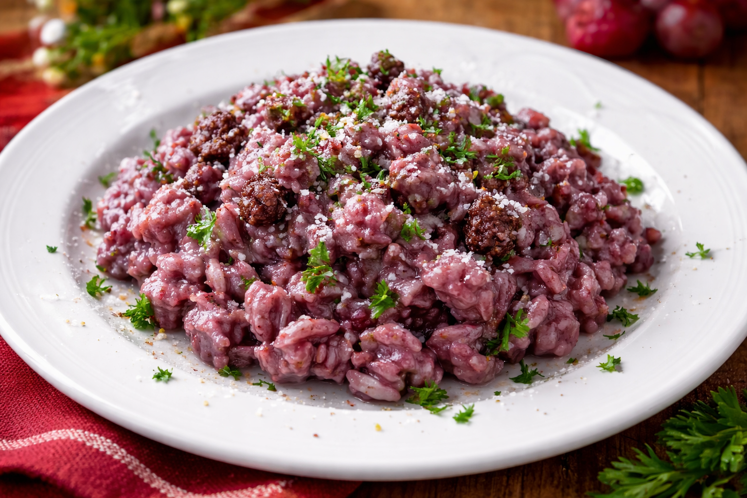 IL RISOTTO AL TEROLDEGO E SALSICCE COME PIACE A ME!